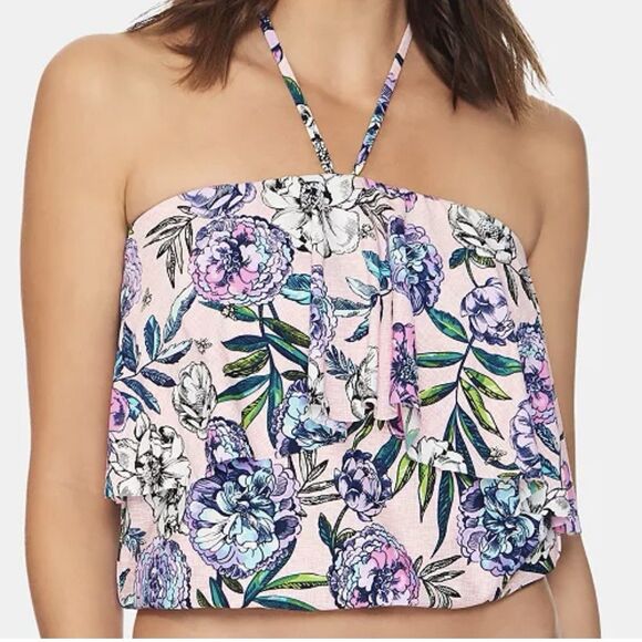 Vera Bradley Floral Halter Tankini Swimsuit 2-Piece Women’s Size L (12/14) - Picture 3 of 7